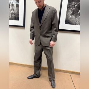 346 Brooks Brothers 42S Wool Micro Check 2 Piece Jacket & Pants 34/30